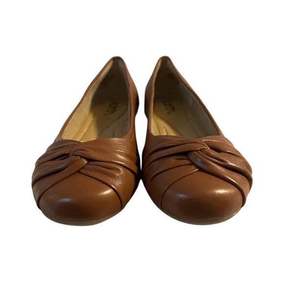 NIB earth Jacci Leather Comfort Ballet Round Toe Slip on Flat Dark Tan -Size 6.5 - Picture 3 of 10